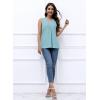 imageDisamer Womens Tank Tops 2025 Trendy Sleeveless Summer Dressy Casual Cute Loose Fit Lace V Neck TShirt Blouse TunicA Lace Blue