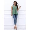 imageDisamer Womens Tank Tops 2025 Trendy Sleeveless Summer Dressy Casual Cute Loose Fit Lace V Neck TShirt Blouse TunicA Lace Green