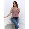 imageDisamer Womens Tank Tops 2025 Trendy Sleeveless Summer Dressy Casual Cute Loose Fit Lace V Neck TShirt Blouse TunicA Lace Pink