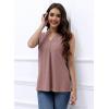 imageDisamer Womens Tank Tops 2025 Trendy Sleeveless Summer Dressy Casual Cute Loose Fit Lace V Neck TShirt Blouse TunicA Lace Pink