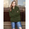 imageLONGYUAN Women Casual Hoodies Fashion Fuzzy Warm Pullover Sherpa Outerwear with PocketsArmy Green2
