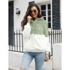 imageLONGYUAN Women Casual Hoodies Fashion Fuzzy Warm Pullover Sherpa Outerwear with PocketsAvocado White