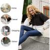 imageLONGYUAN Women Casual Hoodies Fashion Fuzzy Warm Pullover Sherpa Outerwear with PocketsBlack White