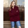 imageLONGYUAN Women Casual Hoodies Fashion Fuzzy Warm Pullover Sherpa Outerwear with PocketsBurgundy2