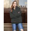 imageLONGYUAN Women Casual Hoodies Fashion Fuzzy Warm Pullover Sherpa Outerwear with PocketsDeep Grey