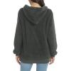 imageLONGYUAN Women Casual Hoodies Fashion Fuzzy Warm Pullover Sherpa Outerwear with PocketsDeep Grey