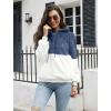 imageLONGYUAN Women Casual Hoodies Fashion Fuzzy Warm Pullover Sherpa Outerwear with PocketsLight Blue White