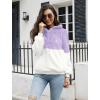 imageLONGYUAN Women Casual Hoodies Fashion Fuzzy Warm Pullover Sherpa Outerwear with PocketsLight Purple White