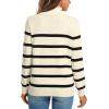 imageLONGYUAN Women Winter Turtle Necks Striped Knit Sweater Long Sleeve Pullover Casual Color Block Spring Tops 20252apricotblack