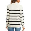 imageLONGYUAN Women Winter Turtle Necks Striped Knit Sweater Long Sleeve Pullover Casual Color Block Spring Tops 20252beigeblack