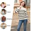imageLONGYUAN Women Winter Turtle Necks Striped Knit Sweater Long Sleeve Pullover Casual Color Block Spring Tops 20252camelblack