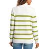 imageLONGYUAN Women Winter Turtle Necks Striped Knit Sweater Long Sleeve Pullover Casual Color Block Spring Tops 20252greenbeige