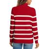 imageLONGYUAN Women Winter Turtle Necks Striped Knit Sweater Long Sleeve Pullover Casual Color Block Spring Tops 20252redbeige