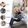 imageLONGYUAN Women Winter Turtle Necks Striped Knit Sweater Long Sleeve Pullover Casual Color Block Spring Tops 2025Bwhite