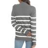 imageLONGYUAN Women Winter Turtle Necks Striped Knit Sweater Long Sleeve Pullover Casual Color Block Spring Tops 2025Wgrey