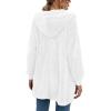 imageLONGYUAN Womens Jacket Winter Coats Hooded Cardigan Fleece Sweaters01white