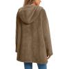 imageLONGYUAN Womens Jacket Winter Coats Hooded Cardigan Fleece Sweaters1fawn
