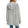 imageLONGYUAN Womens Jacket Winter Coats Hooded Cardigan Fleece Sweaters1grey