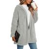 imageLONGYUAN Womens Jacket Winter Coats Hooded Cardigan Fleece Sweaters1grey