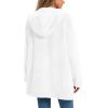 imageLONGYUAN Womens Jacket Winter Coats Hooded Cardigan Fleece Sweaters1white