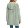 imageLONGYUAN Womens Jacket Winter Coats Hooded Cardigan Fleece SweatersAavocado
