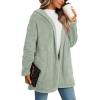 imageLONGYUAN Womens Jacket Winter Coats Hooded Cardigan Fleece SweatersAavocado
