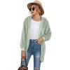 imageLONGYUAN Womens Jacket Winter Coats Hooded Cardigan Fleece SweatersAvocado