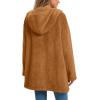 imageLONGYUAN Womens Jacket Winter Coats Hooded Cardigan Fleece SweatersCaramela