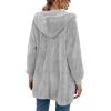 imageLONGYUAN Womens Jacket Winter Coats Hooded Cardigan Fleece SweatersGraya