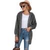 imageLONGYUAN Womens Jacket Winter Coats Hooded Cardigan Fleece SweatersMgray