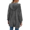 imageLONGYUAN Womens Jacket Winter Coats Hooded Cardigan Fleece SweatersMgray