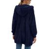 imageLONGYUAN Womens Jacket Winter Coats Hooded Cardigan Fleece SweatersNavy Blue
