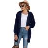 imageLONGYUAN Womens Jacket Winter Coats Hooded Cardigan Fleece SweatersNavy Blue