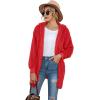 imageLONGYUAN Womens Jacket Winter Coats Hooded Cardigan Fleece SweatersRed