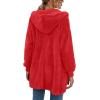 imageLONGYUAN Womens Jacket Winter Coats Hooded Cardigan Fleece SweatersRed
