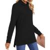 imageLONGYUAN Womens Tunic Tops Long Sleeve Shirts Turtleneck 2025 Trendy Lightweight SweatersAblack