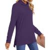 imageLONGYUAN Womens Tunic Tops Long Sleeve Shirts Turtleneck 2025 Trendy Lightweight SweatersAdeep Purple