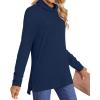 imageLONGYUAN Womens Tunic Tops Long Sleeve Shirts Turtleneck 2025 Trendy Lightweight SweatersAnavy Blue