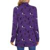 imageLONGYUAN Womens Tunic Tops Long Sleeve Shirts Turtleneck 2025 Trendy Lightweight SweatersDark Night Bat Purple
