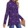 imageLONGYUAN Womens Tunic Tops Long Sleeve Shirts Turtleneck 2025 Trendy Lightweight SweatersDark Night Bat Purple