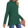 imageLONGYUAN Womens Tunic Tops Long Sleeve Shirts Turtleneck 2025 Trendy Lightweight SweatersDeep Green