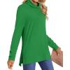 imageLONGYUAN Womens Tunic Tops Long Sleeve Shirts Turtleneck 2025 Trendy Lightweight SweatersGreen
