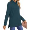 imageLONGYUAN Womens Tunic Tops Long Sleeve Shirts Turtleneck 2025 Trendy Lightweight SweatersGrey Blue