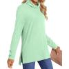 imageLONGYUAN Womens Tunic Tops Long Sleeve Shirts Turtleneck 2025 Trendy Lightweight SweatersMatcha Green