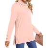 imageLONGYUAN Womens Tunic Tops Long Sleeve Shirts Turtleneck 2025 Trendy Lightweight SweatersPink