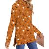 imageLONGYUAN Womens Tunic Tops Long Sleeve Shirts Turtleneck 2025 Trendy Lightweight SweatersTricky Ghost Orange