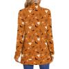 imageLONGYUAN Womens Tunic Tops Long Sleeve Shirts Turtleneck 2025 Trendy Lightweight SweatersTricky Ghost Orange