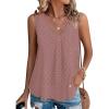 imageDisamer Womens Tank Tops 2025 Trendy Sleeveless Summer Dressy Casual Cute Loose Fit Lace V Neck TShirt Blouse TunicA Lace Pink
