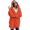 imageLONGYUAN Womens Jacket Winter Coats Hooded Cardigan Fleece SweatersOrange