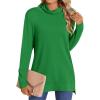 imageLONGYUAN Womens Tunic Tops Long Sleeve Shirts Turtleneck 2025 Trendy Lightweight SweatersGreen